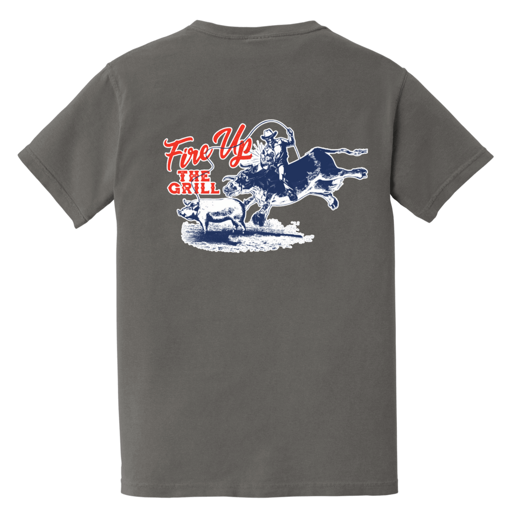 I Cook You Look Pocket T-Shirt – Fire Up the Grill - Merchandise | My Store