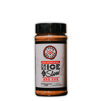 Nice & Slow BBQ Rub by I Cook You Look – bold Cajun BBQ seasoning for ribs and pork.