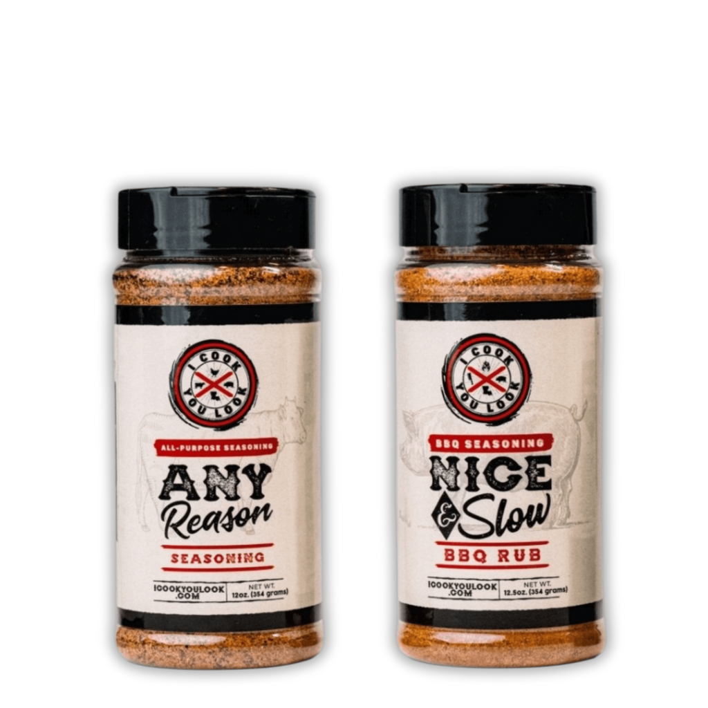 Seasoning Combo by I Cook You Look – Any Reason & Nice & Slow BBQ Rub set.